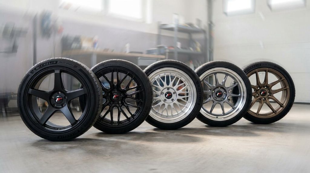 Japan Racing Felgen Modelle in verschiedenen Designs und Farben im direkten Vergleich